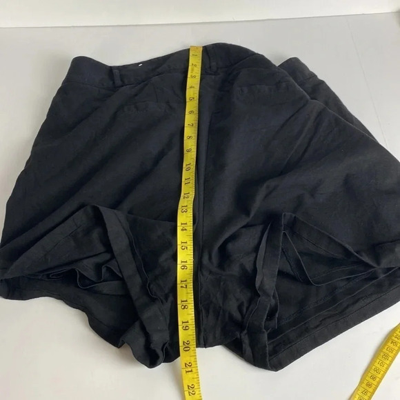 Black Linen summer capsule beach pull on outdoor vacation holiday shorts size 20 - Picture 11 of 16